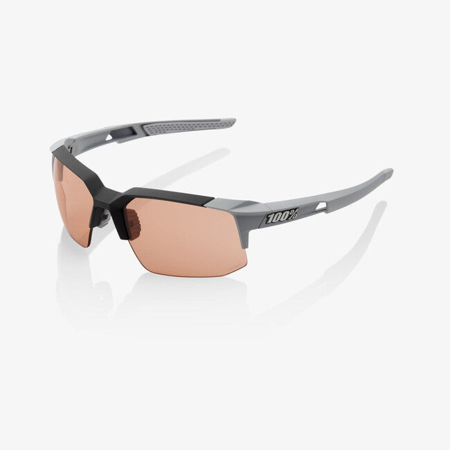 100% Speedcoupe Sunglasses, Soft Tact Stone Grey, HiPER Coral Lens