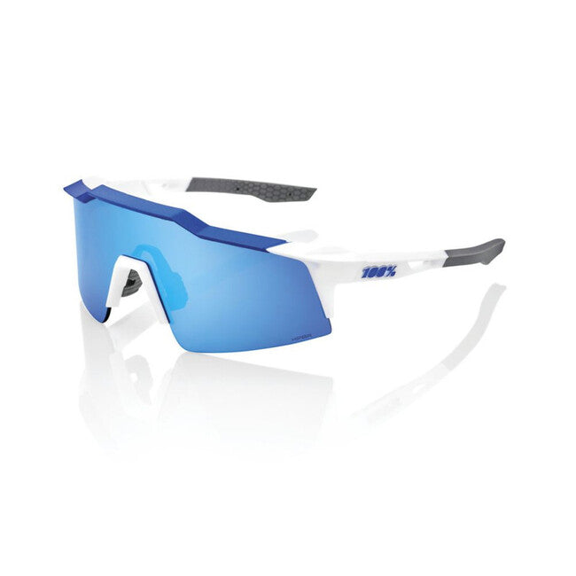 100% Speedcraft SL Sunglasses, Matte White/Metallic Blue