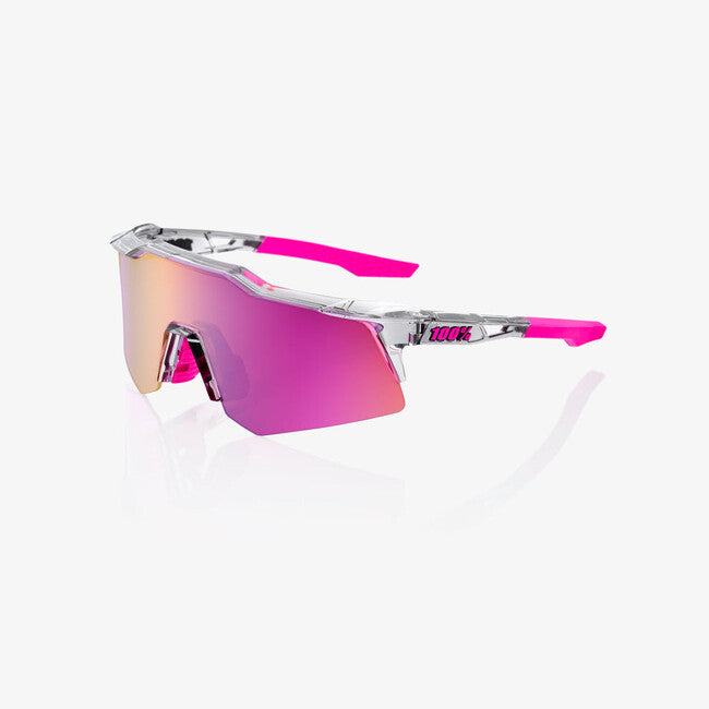 100% Speedcraft XS Sunglasses, Polished Translucent Grey