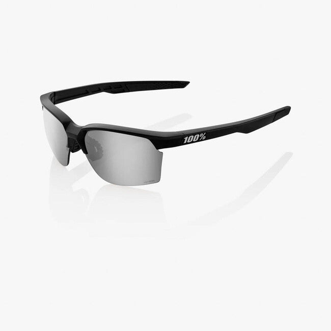 100% Sportcoupe Sunglasses, Matte Black, HiPER Silver Mirror Lens