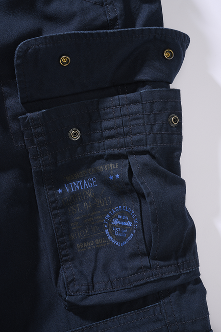 Brandit Pure Slim Fit Trousers, Navy Blue