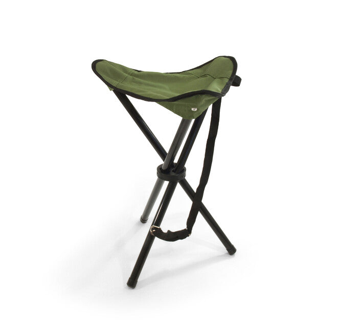 BasicNature Travelchair Tripod Stool, Green Steel