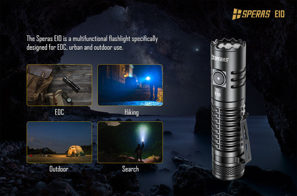 Speras E10 Flashlight 1300LM 175M Outdoor Camping EDC
