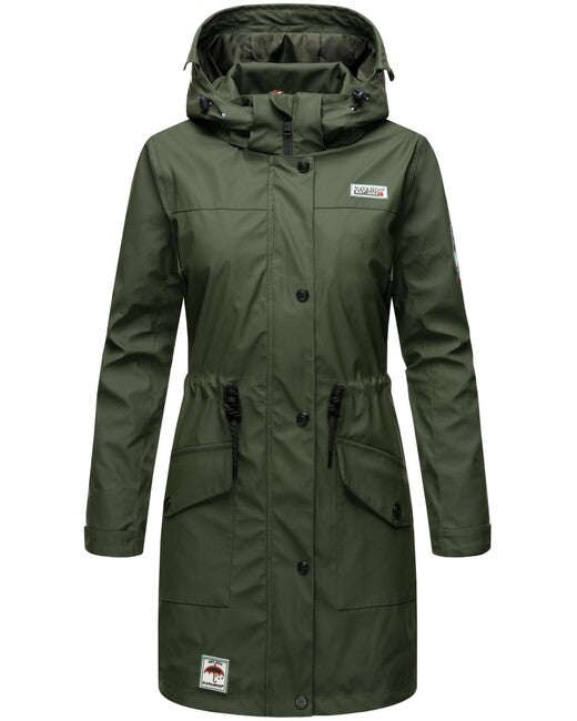 Navahoo Deike women's winter rain jacket with hood, olive