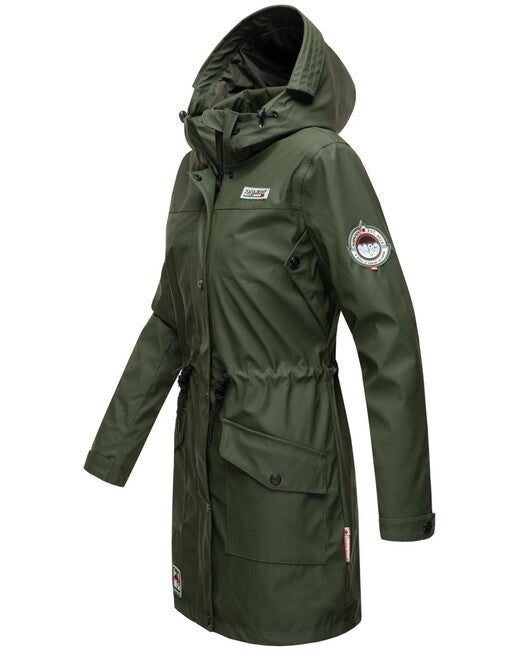 Navahoo Deike women's winter rain jacket with hood, olive