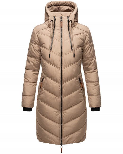 Marikoo ARMASA women's winter jacket, Taupe grey