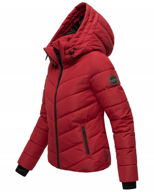 Marikoo SAMUIAA Women's Winter Jacket with Hood, Dark Red