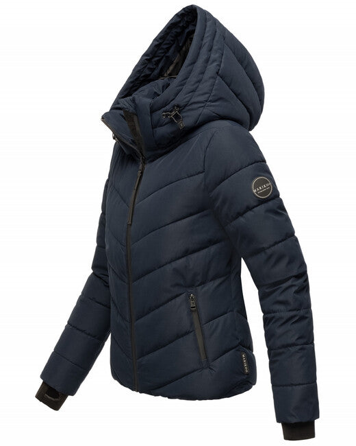 Marikoo SAMUIAA Women's Winter Jacket with Hood, Navy Blue