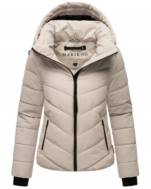 Marikoo SAMUIAA Women's Winter Jacket with Hood, Light Grey