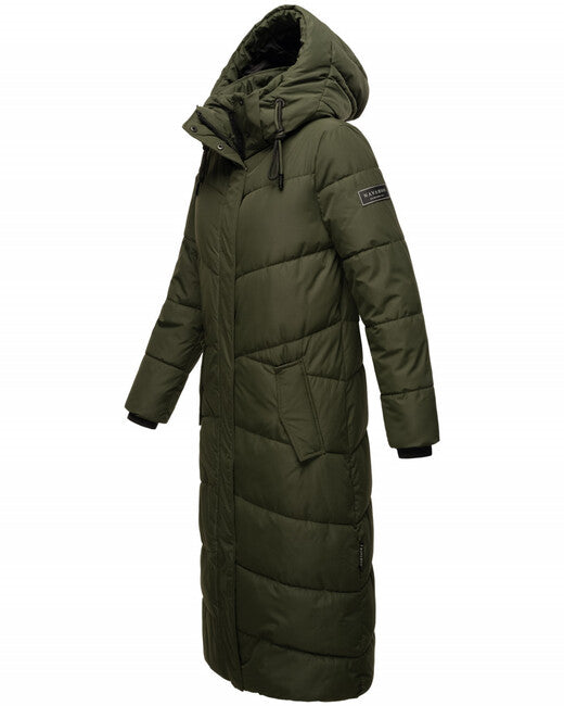 Navahoo HINGUCKER Women's Winter Jacket with Hood, Dark Olive