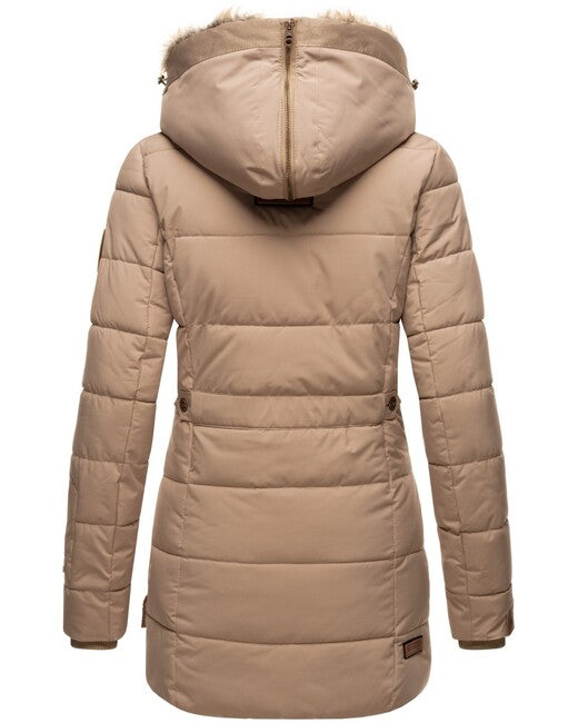 Marikoo LIEBLINGS JACKE women's winter hooded jacket, Taupe