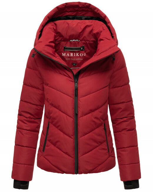 Marikoo SAMUIAA Women's Winter Jacket with Hood, Dark Red