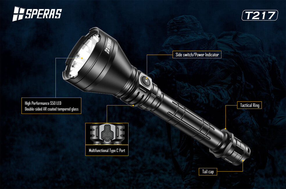 Speras T217 Φακός Κυνηγιού 1400LM 1400M