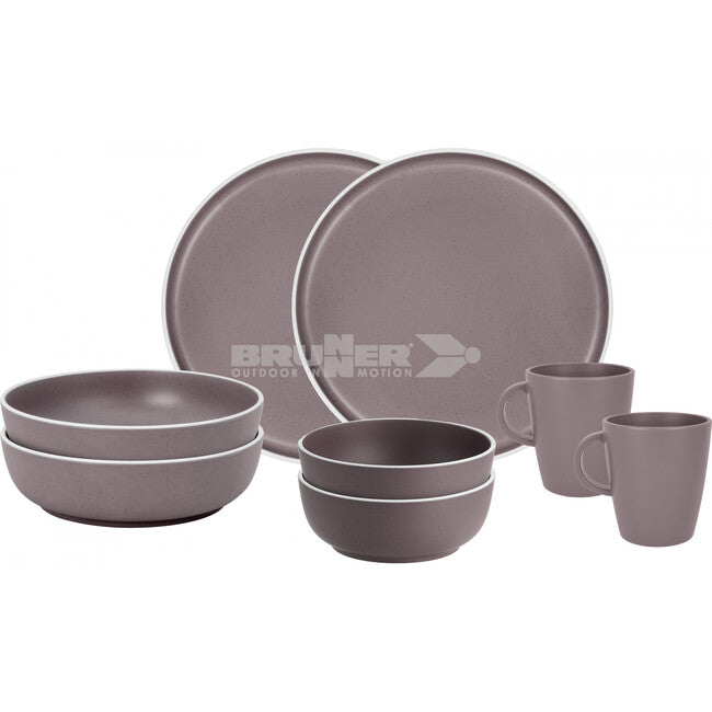 Brunner Camping Dinnerware Set, Purple