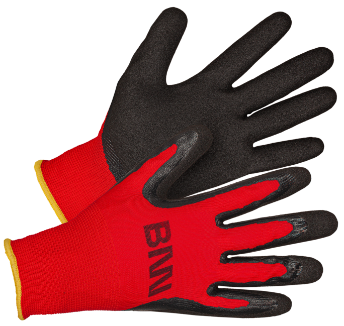 Bennon MANOS Protective Gloves, Black/Red (12 pcs)