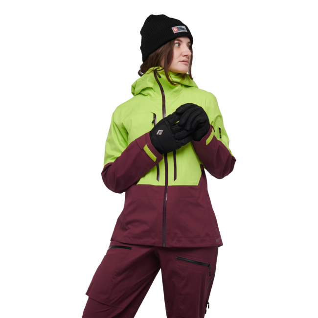 Black Diamond Women's Recon Lt Stretch Shell Ski Jacket, Aloe-Blackberry