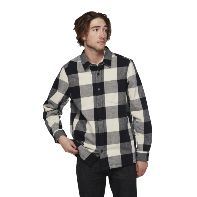 Black Diamond Project Lined Flannel Men's Shirt, Black-Off White Plaid