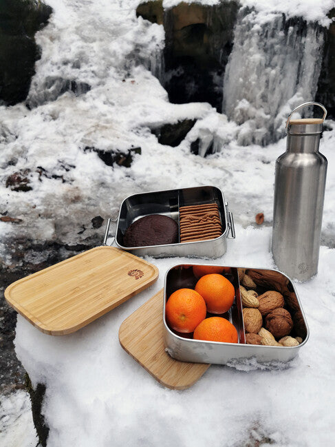 Origin Outdoors Bamboo-Clip Obedový box z nehrdzavejúcej ocele 1,2 l