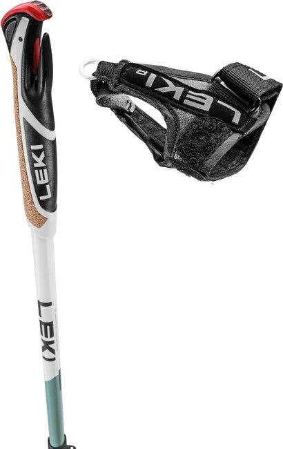 LEKI Spin Shark SL Nordic Walking Poles, White-Smoke Green-Dark Anthracite, 100-130 cm