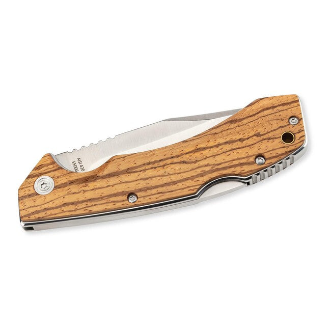Herbertz Folding Utility Knife 9cm, Zebrano Wood