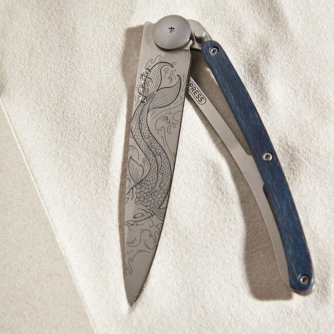 Deejo Tattoo Beech Fish Folding Knife