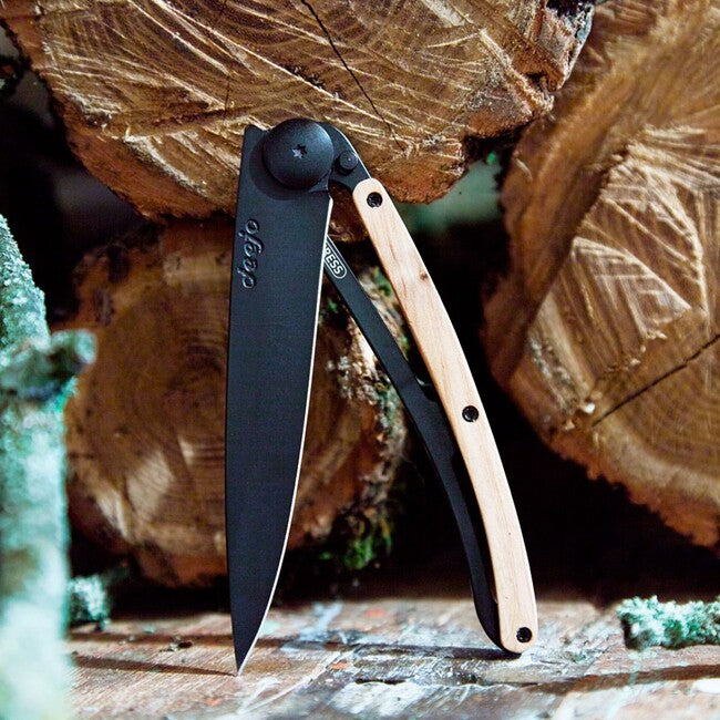 Deejo Folding Knife Juniper Wood