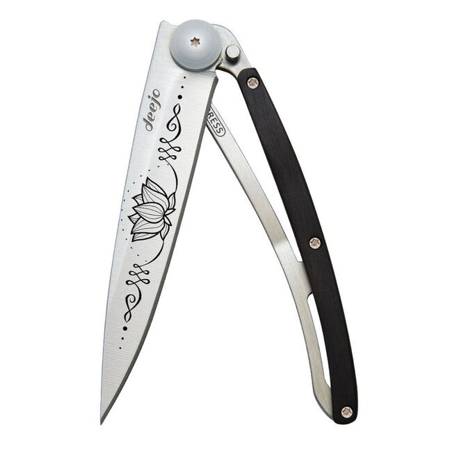 Deejo Tattoo Wood Zen Folding Knife