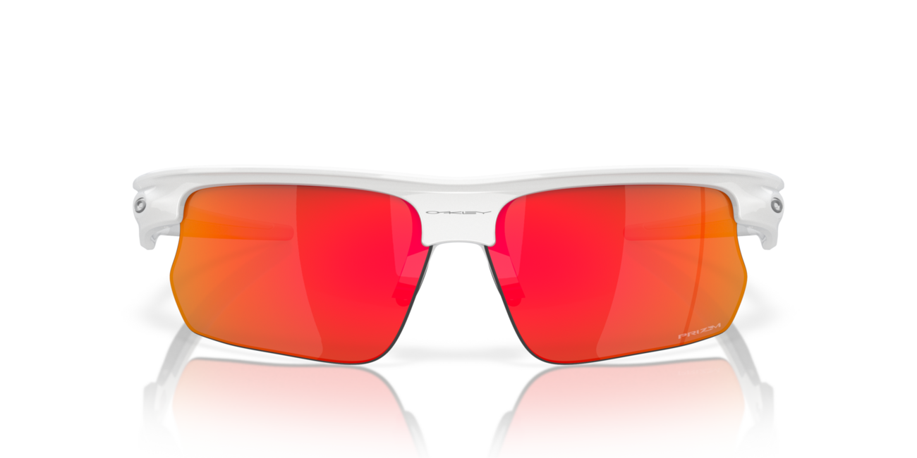 Oakley BISPHAERA Sunglasses 68, Polished White Frame, Prizm Ruby Lens