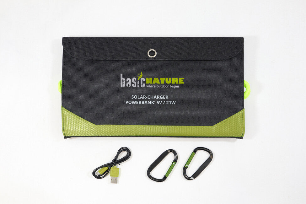 BasicNature Powerbank Solar Charger 5V / 21W