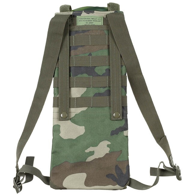 MFH Hydration Bladder with TPU Tube MOLLE, 2.5L, Woodland