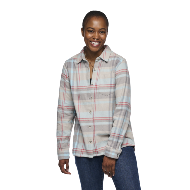 Black Diamond Dámska flanelová košeľa Project Flannel, pewter-belay blue plaid