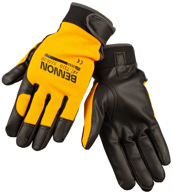 BENNON Kalytos Work Gloves, Yellow/Black