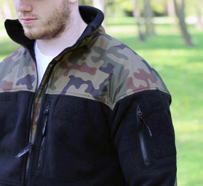 Helikon-Tex Infantry Fleece Jacket, Black Woodland, 330g/m2