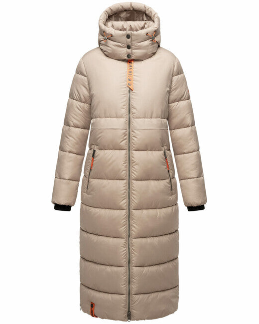 Navahoo Women's Long Winter Parka Kristallblume, Taupe