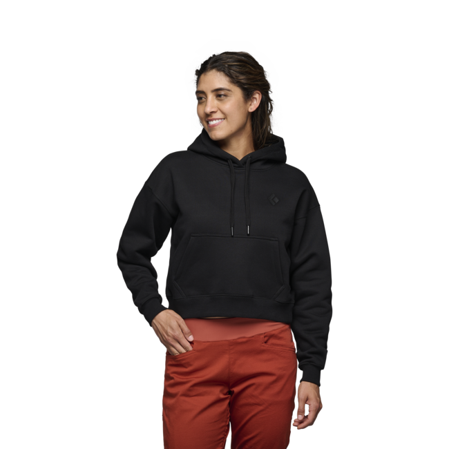 Black Diamond Women's Crop Hoodie, Black