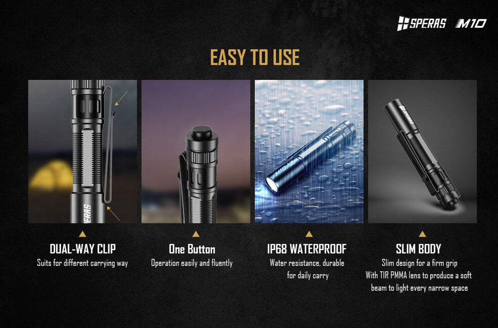Speras M10 Small EDC Flashlight 200LM