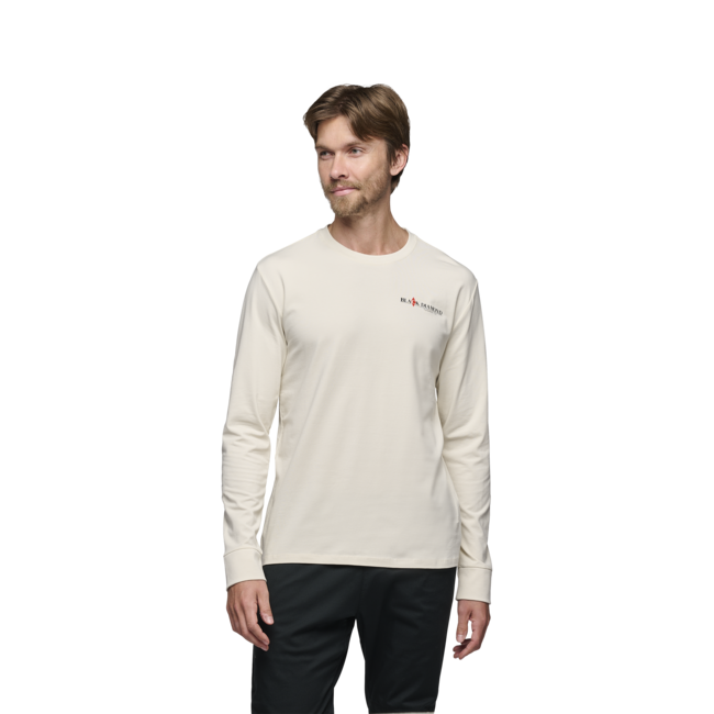 Black Diamond Pánske tričko s dlhým rukávom Heritage Wordmark, off white