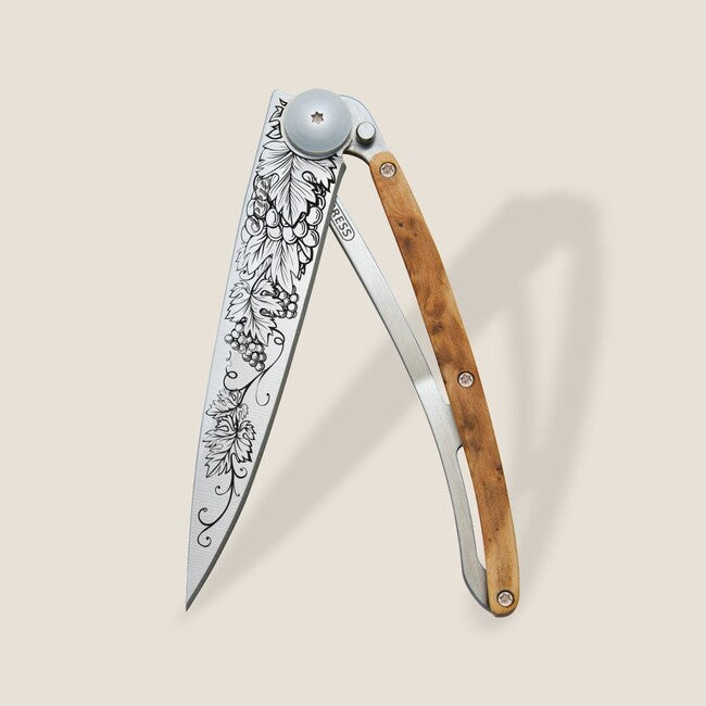 Deejo Tattoo Wood Grand Cru Folding Knife