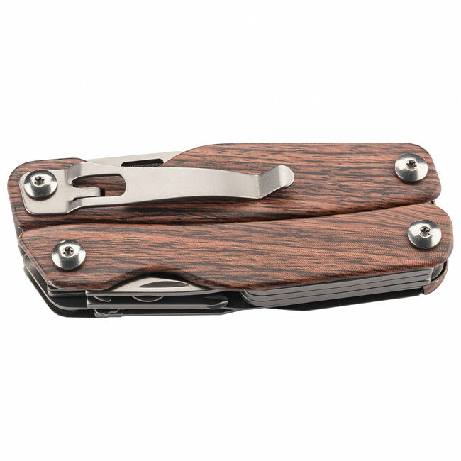 Herbertz Holzoptik Multi-Function Tool 12 Functions, Wood Look, Case