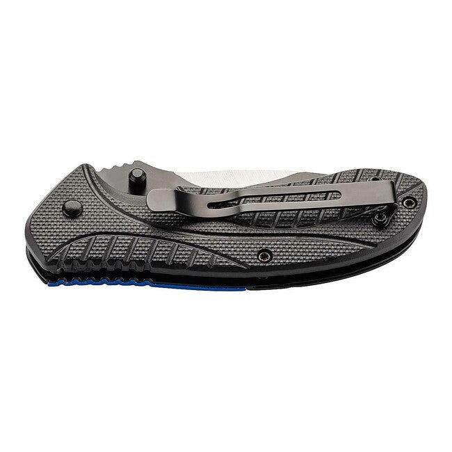 Herbertz One-Hand Folding Knife 8.6cm, Plastic and Aluminum, Black-Navy Blue