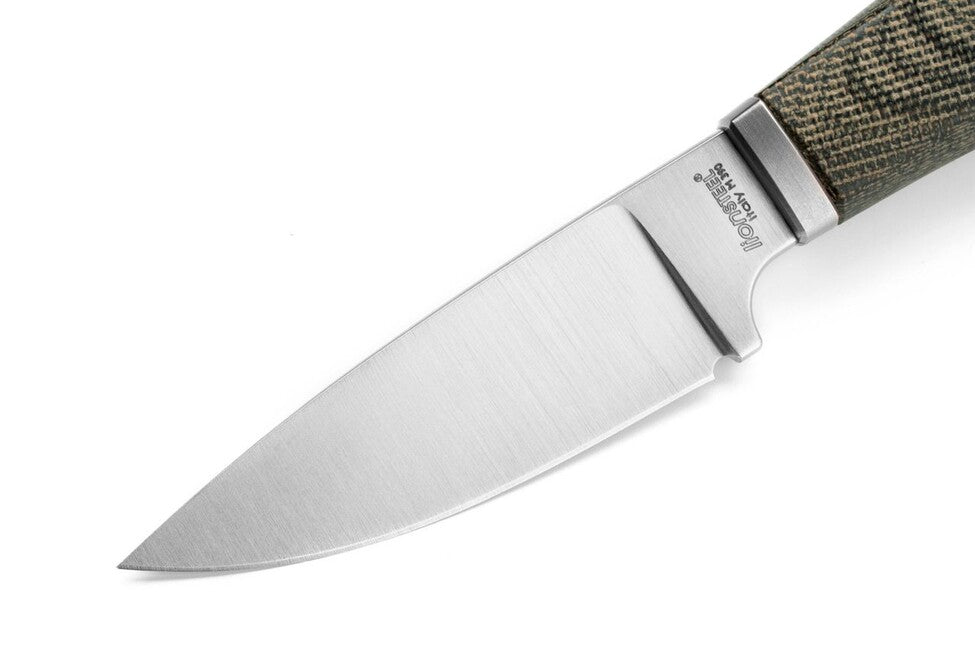 Lionsteel WILLY WL1 Fixed Blade Knife with Micarta Handle, Black