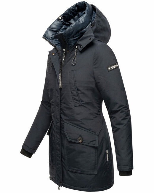Navahoo Women's Winter Jacket with Hood Blizzardstorm, Navy Blue