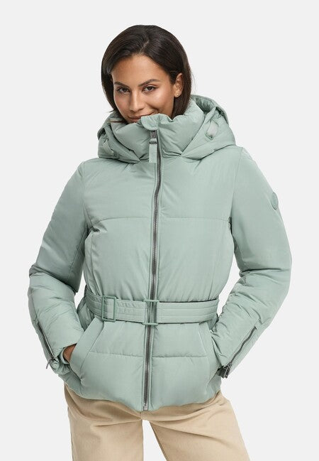Marikoo Aleyna16 Women's Winter Jacket with Hood, Smokey Mint