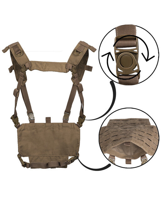 Mil-Tec Tactical Light Chest Rig with LASER Panel Vest, Dark Coyote