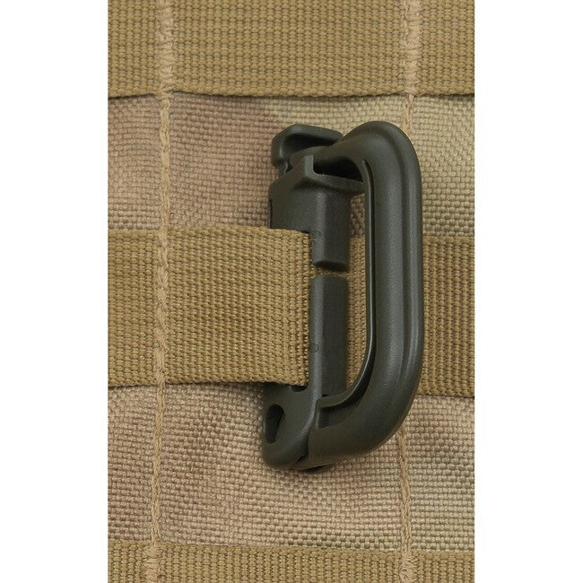MFH Plastic Carabiner MOLLE, OD Green, 2 pcs