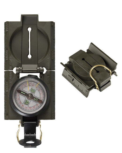 Mil-Tec US Compass, Metal Body with LED Light, Olive