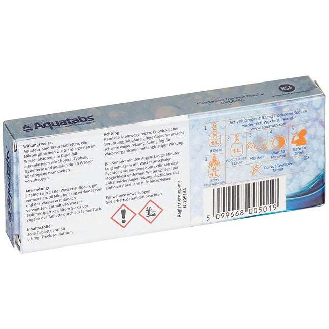 MFH Medentech Aquatabs Water Disinfectant, 50 Tablets