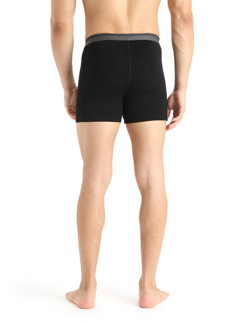 Icebreaker Men's Anatomica Boxer Briefs with Fly, Black