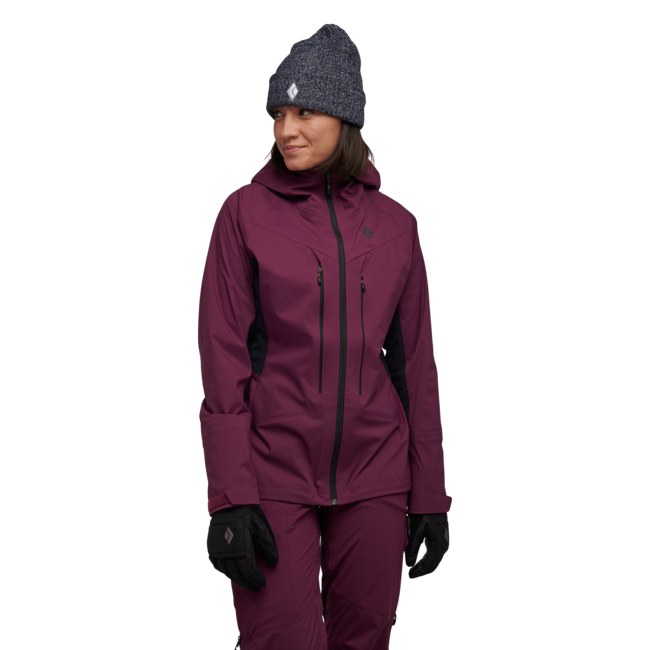Black Diamond Women's Dawn Patrol Hybrid Shell Jacket, Blackberry-Black