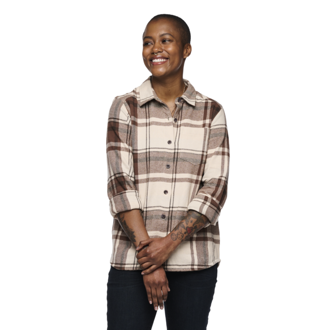 Black Diamond Dámska flanelová košeľa Project Flannel, chalk pink-walnut plaid